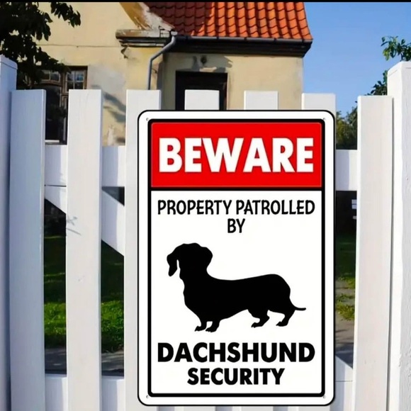 NEW Dachshund Security Warning Sign - Black and White - Picture 2 of 3